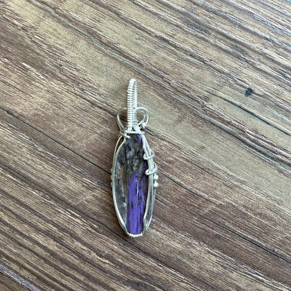 NEW Dark Purple *Charoite* Pendant | Silver Wrapped | Stone of Transformation - Picture 4 of 9